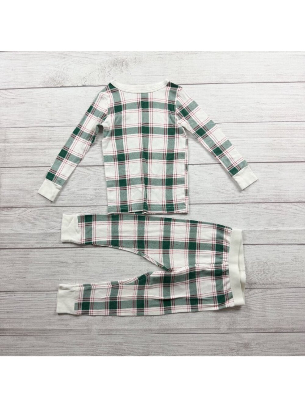 Wondershop Toddler Plaid Pajama Set Green White Christmas Sleepwear 3T - Picture 2 of 4